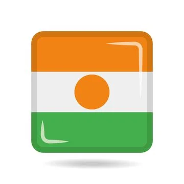 Square shape icon of the national flag of Niger Vector illustration Stock Illustration