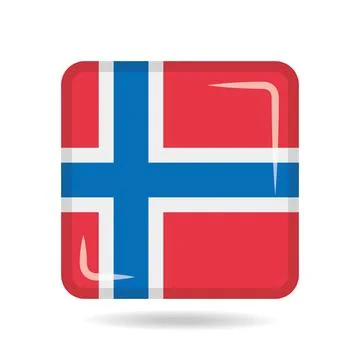 Square shape icon of the national flag of Norway Vector illustration Stock Illustration