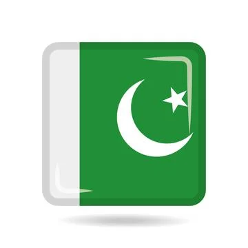 Square shape icon of the national flag of Pakistan Vector illustration Stock Illustration