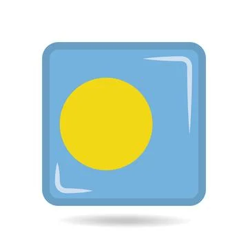Square shape icon of the national flag of Palau Vector illustration Stock Illustration
