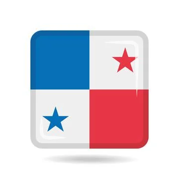 Square shape icon of the national flag of Panama Vector illustration Stock Illustration