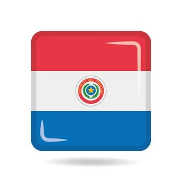 Square shape icon of the national flag of Paraguay Vector illustration Stock Illustration
