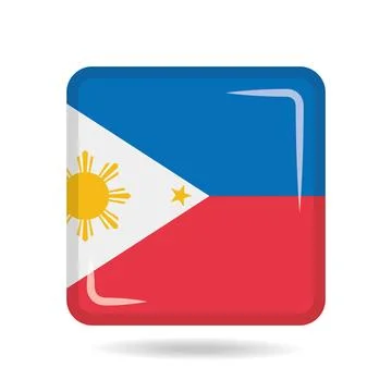 Square shape icon of the national flag of Philippines Vector illustration Stockillustratie