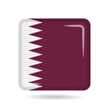 Square shape icon of the national flag of Qatar Vector illustration Stockillustratie