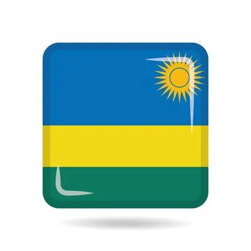 Square shape icon of the national flag of Rwanda Vector illustration Stock Illustration
