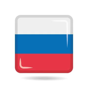 Square shape icon of the national flag of Russia Vector illustration Stock Illustration