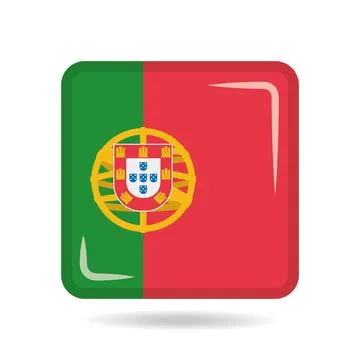 Square shape icon of the national flag of Portugal Vector illustration Stock-Illustration