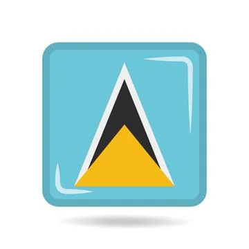 Square shape icon of the national flag of Saint Lucia Vector illustration Stock Illustration