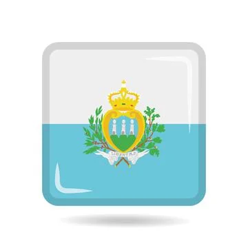 Square shape icon of the national flag of San Marino Vector illustration Stockillustratie