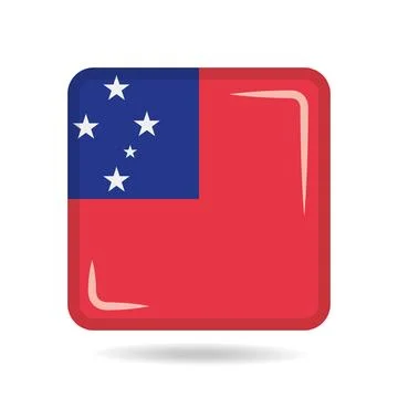 Square shape icon of the national flag of Samoa Vector illustration Stock Illustration