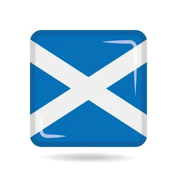 Square shape icon of the national flag of Scotland Vector illustration Stock Illustration