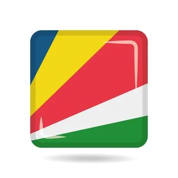 Square shape icon of the national flag of Seychelles Vector illustration Stockillustratie