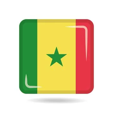 Square shape icon of the national flag of Senegal Vector illustration Stock Illustration