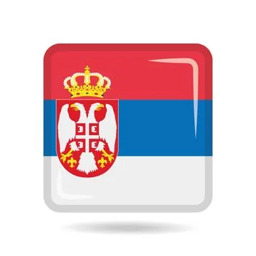 Square shape icon of the national flag of Serbia Vector illustration Stockillustratie