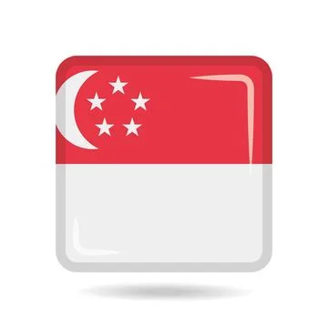 Square shape icon of the national flag of Singapore Vector illustration Stock Illustration