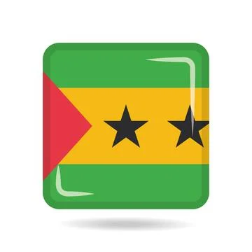 Square shape icon of the national flag of Sao Tome and Principe Vector illu.. Stock-Illustration