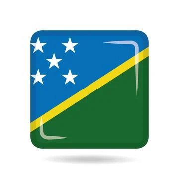 Square shape icon of the national flag of Solomon Islands Vector illustration Stock Illustration