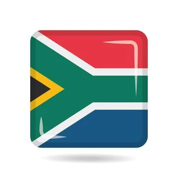 Square shape icon of the national flag of South Africa Vector illustration Stock Illustration
