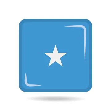 Square shape icon of the national flag of Somalia Vector illustration Stockillustratie