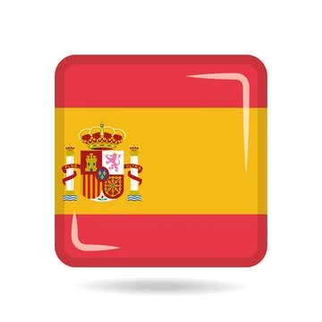 Square shape icon of the national flag of Spain Vector illustration Stock Illustration