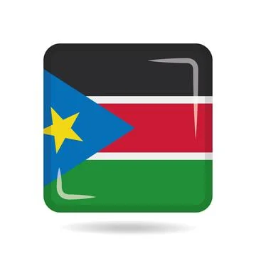 Square shape icon of the national flag of South Sudan Vector illustration Stock Illustration