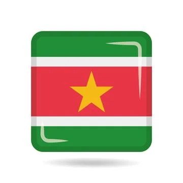 Square shape icon of the national flag of Suriname Vector illustration Stock-Illustration