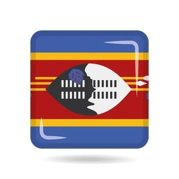 Square shape icon of the national flag of Swaziland or Eswatini Vector illu.. Stockillustratie
