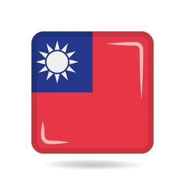 Square shape icon of the national flag of Taiwan Vector illustration Stock Illustration