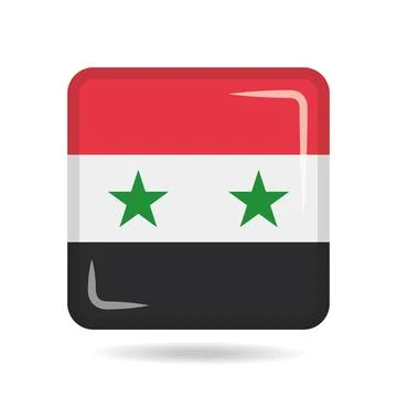 Square shape icon of the national flag of Syria Vector illustration Stock Illustration