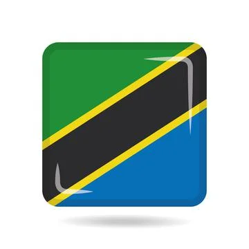 Square shape icon of the national flag of Tanzania Vector illustration 스톡 일러스트