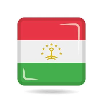 Square shape icon of the national flag of Tajikistan Vector illustration Stock Illustration