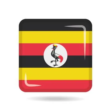 Square shape icon of the national flag of Uganda Vector illustration Stock Illustration