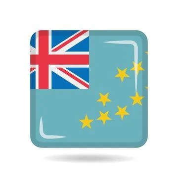 Square shape icon of the national flag of Tuvalu Vector illustration Stock Illustration