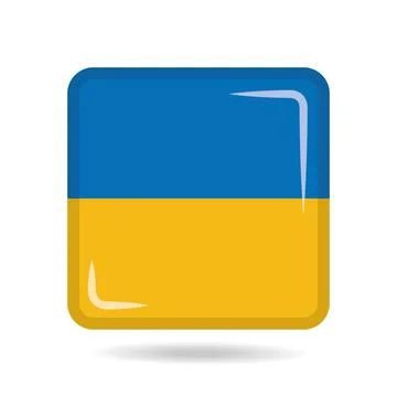 Square shape icon of the national flag of Ukraine Vector illustration Stock Illustration