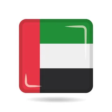 Square shape icon of the national flag of United Arab Emirates Vector illus.. Stock Illustration