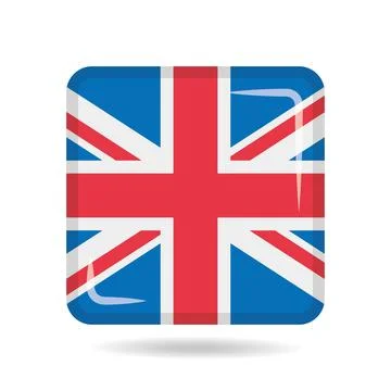 Square shape icon of the national flag of United Kingdom Vector illustration Stock Illustration