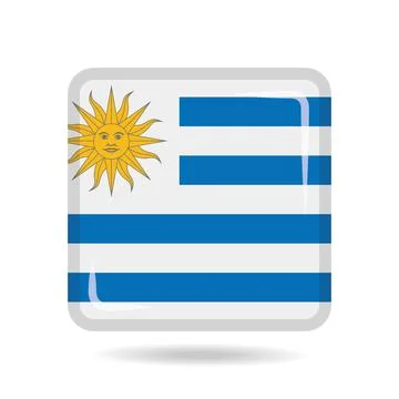 Square shape icon of the national flag of Uruguay Vector illustration Stock Illustration