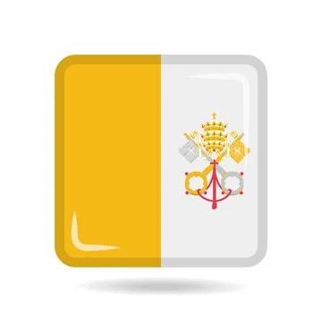 Square shape icon of the national flag of Vatican City Vector illustration Stock-Illustration