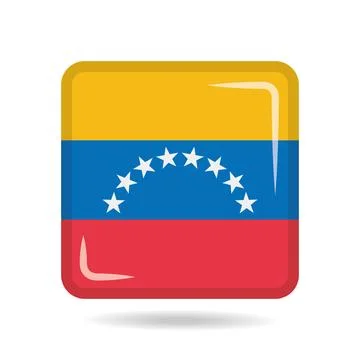 Square shape icon of the national flag of Venezuela Vector illustration Stock Illustration