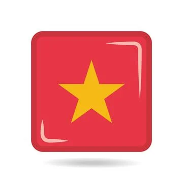 Square shape icon of the national flag of Vietnam Vector illustration Stock-Illustration