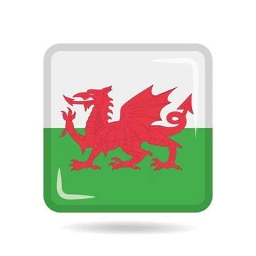Square shape icon of the national flag of Wales Vector illustration Stock-Illustration