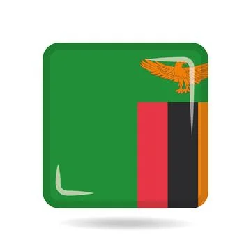 Square shape icon of the national flag of Zambia Vector illustration Stockillustratie