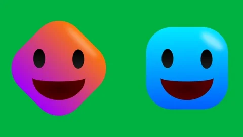 Square shape laughing expression emoji Stock Video Pond5 - Main Image