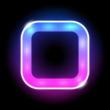 Square Shape LED Lamp Neon Color Frame Stock Illustration