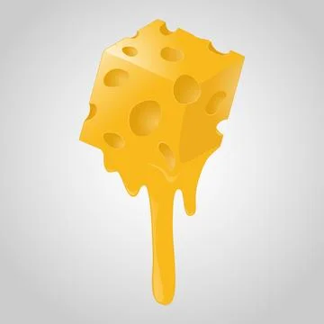 Square shape melting Cheese vector illustration Stock-Illustration
