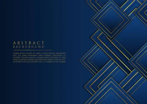 Square shape overlap layer abstract luxury gold metallic design Stock Illustration