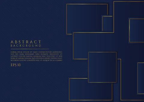 Square shape pattern design gold metallic border with space for content Illustrazione stock