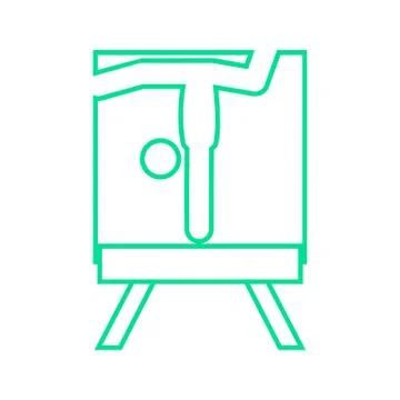 Square Shape Pommel Horse Hand Stand Sport Outline Figure Symbol Vector Stock Illustration