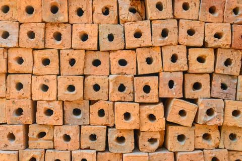 Square shape of raw brick. Stock Photos