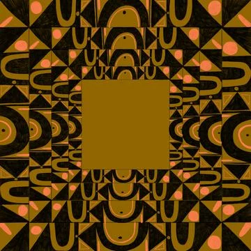Square shape with seamless abstract shapes Illustrazione stock